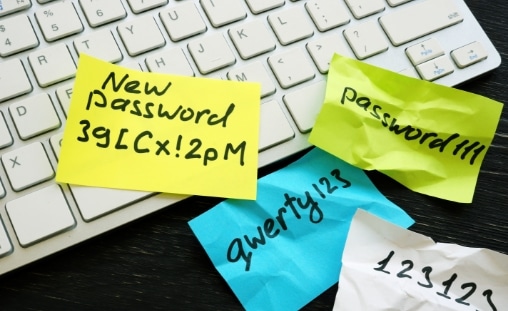 post-its with password